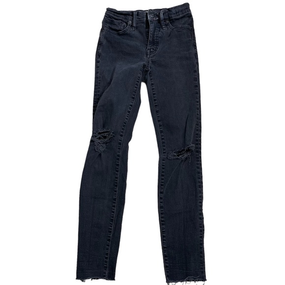 Madewell Pants - Madewell 9" High Rise Skinny Jeans Women's Size 24 Stretch Denim Dark Wash Black